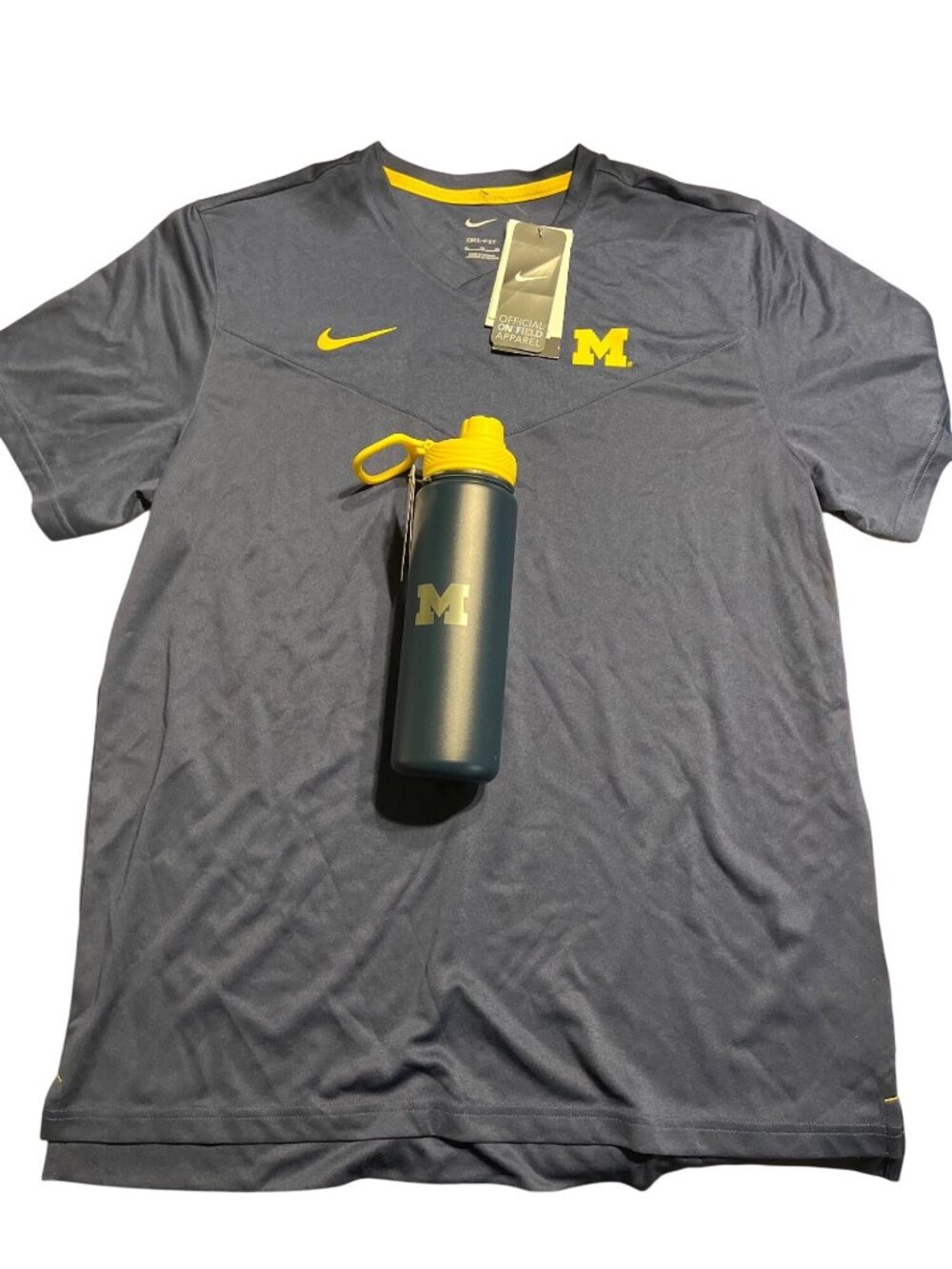 Nike Michigan Wolverines Football Shirt XL Dri-FIT & Lululemon 24oz Back To Life